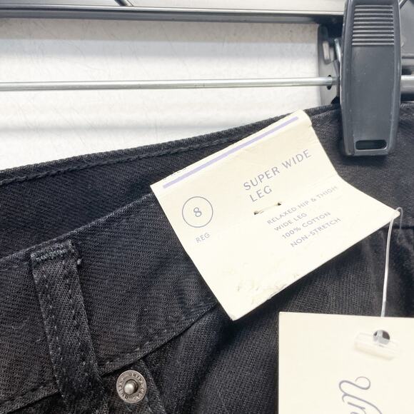 Universal Thread Women's Mid Rise Super Wide Leg Jeans Black Size 8 Reg - Picture 5 of 7